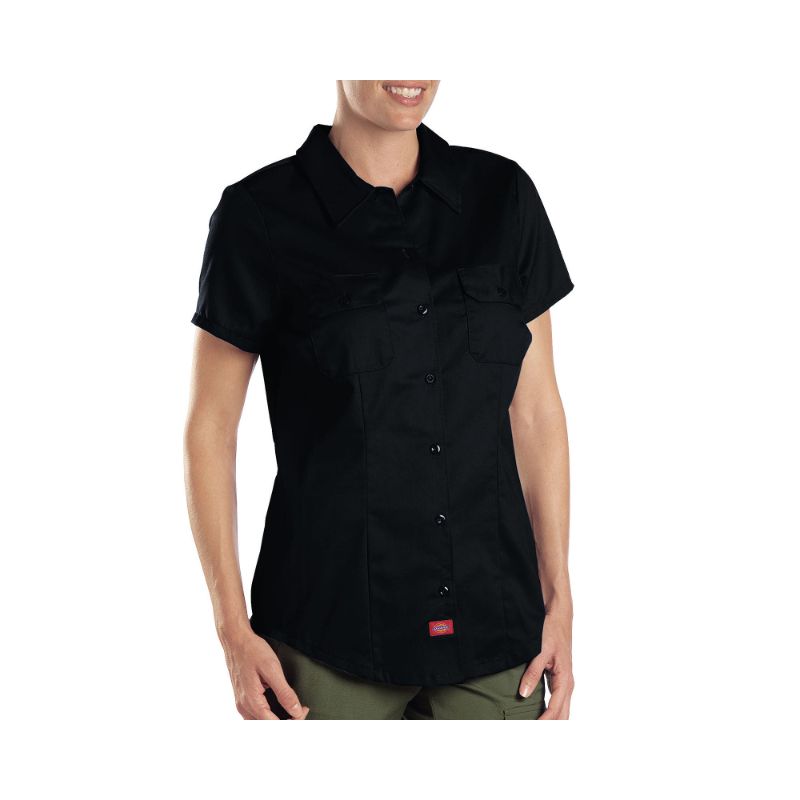 Photo 1 of Dickies Women's Short Sleeve Work Shirt Black, Medium