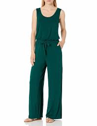 Photo 1 of Amazon Essentials Women's Sleeveless Scoopneck Wide-Leg Jumpsuit SIZE L