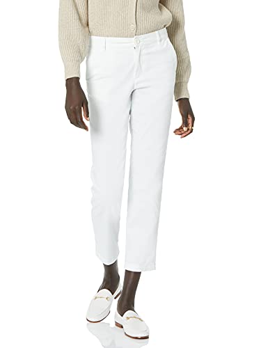 Photo 1 of Amazon Essentials Women's Cropped Girlfriend Chino Pant, Bright White, 4