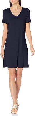 Photo 1 of Amazon Essentials Women's Standard Short-Sleeve V-Neck Swing Dress size XS