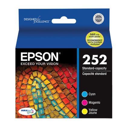 Photo 1 of Epson EPST252520 Durabrite Ultra Standard-Capacity Color Ink Cartridge, Multipack