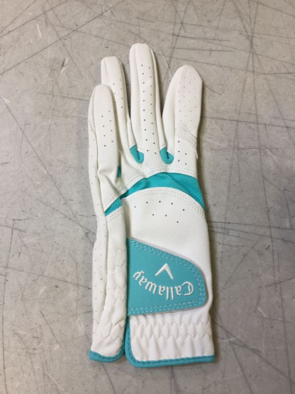 Photo 2 of CALLAWAY WOMEN'S GOLF GLOVE white teal M Left