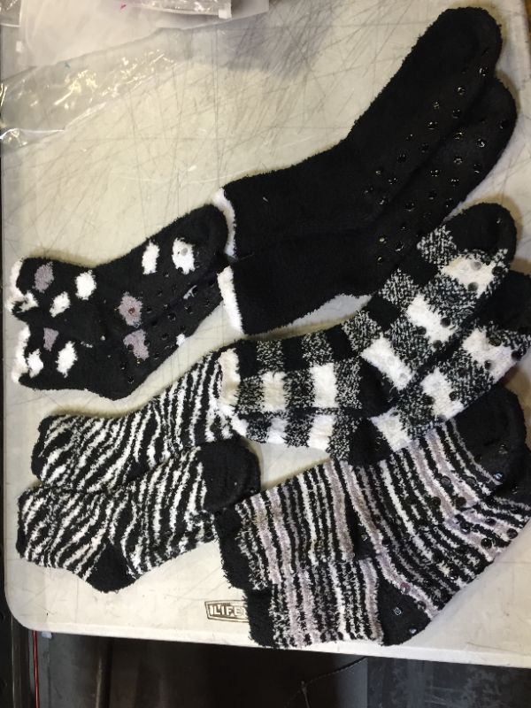 Photo 1 of 5 PACK of  Fuzzy Socks non-skid slippery