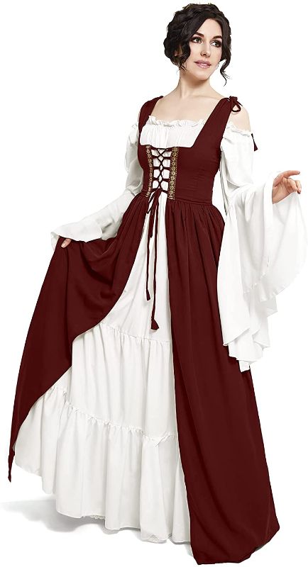 Photo 1 of Mythic Renaissance Medieval Irish Costume Over Dress & Chemise Set (L/XL, Copper)
