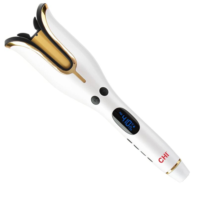 Photo 1 of CHI Spin N Curl 1" Ceramic Rotating Curler In White, 1 Pound. Ideal for Shoulder-Length Hair between 6-16” inches.
