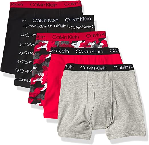 Photo 1 of -SIZE 8/10-,  Calvin Klein Boys' Modern Cotton Assorted Boxer Briefs Underwear, Multipack
