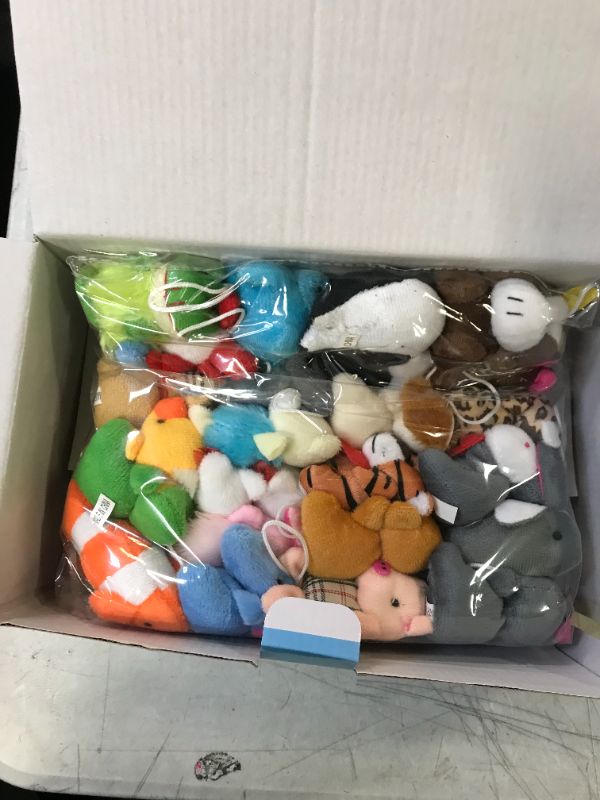 Photo 2 of FUN LITTLE TOYS 26 Pack Mini Stuffed Animals Bulk, Cute Small Plush Toy Assortment Keychain, Children Pets Classroom Prizes Pinata Stuffers Goodie Bag Fillers Party Favors for Kids
