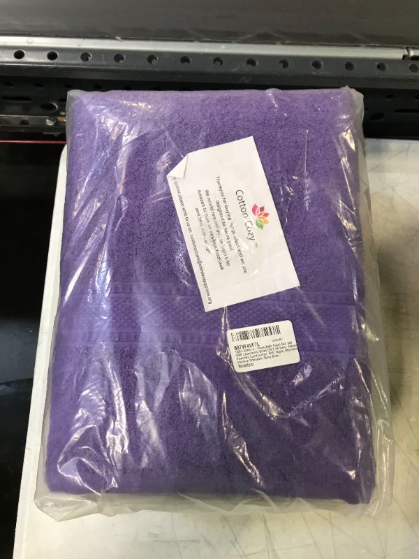 Photo 1 of 4pc purple cotton bath towels 