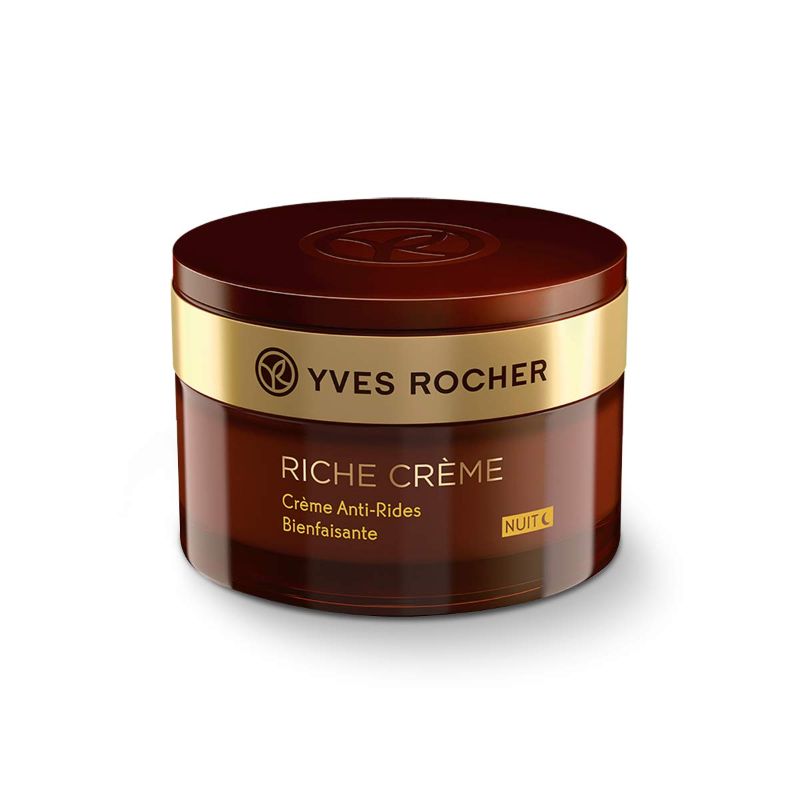 Photo 1 of Yves Rocher Face Moisturizer Riche Creme Anti-wrinkle Comforting Night Cream with precious oils, for Mature Skin + Dry skin, 50 ml jar
