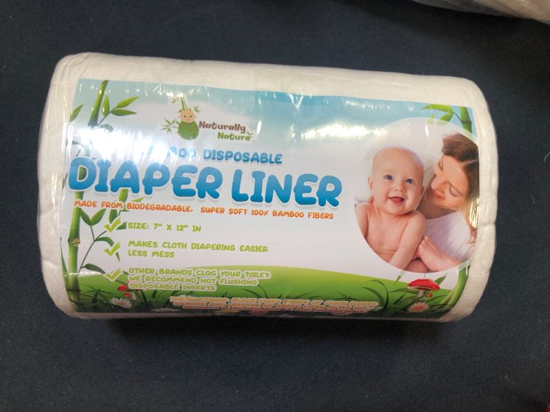 Photo 2 of Naturally Natures Bamboo Disposable Diaper Liners (6PK) 600 Sheets Gentle and Soft, Chlorine and Dye-Free, Unscented, Biodegradable Inserts (Set of 6)