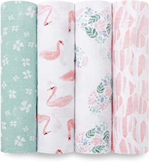 Photo 1 of aden + anais Essentials Swaddle Blanket, Muslin Blankets for Girls & Boys, Baby Receiving Swaddles, Newborn Gifts, Infant Shower Items, Toddler Gift, Wearable Swaddling Set, 4 Pack, Briar Rose