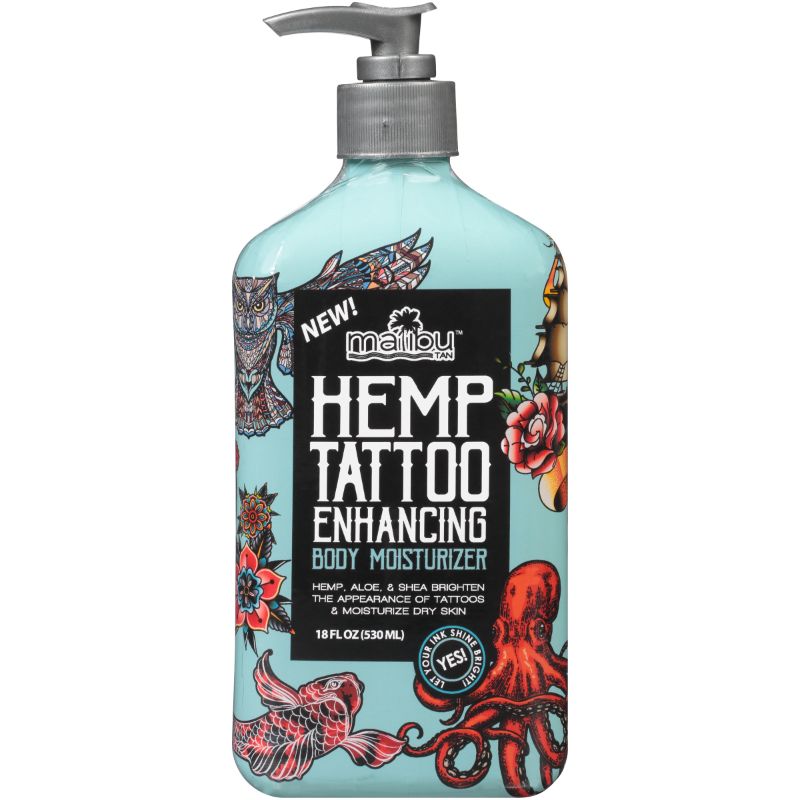 Photo 1 of Malibu Tan Hemp Tattoo Enhancing Body Mosisturizer, 12 Fl. Oz.