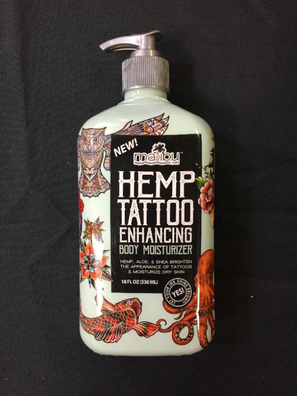 Photo 2 of Malibu Tan Hemp Tattoo Enhancing Body Mosisturizer, 12 Fl. Oz.