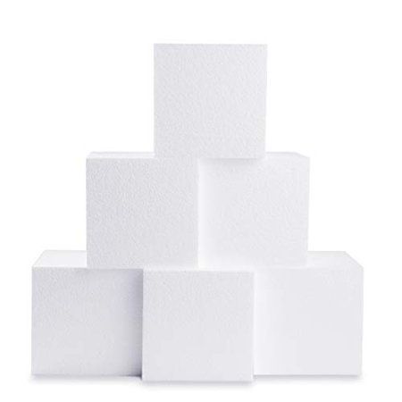 Photo 1 of Silverlake Craft Foam Block - 6 Pack of 6x6x6 EPS Polystyrene Cubes for Crafting, Modeling, Art Projects and Floral Arrangements - Sculpting Blocks