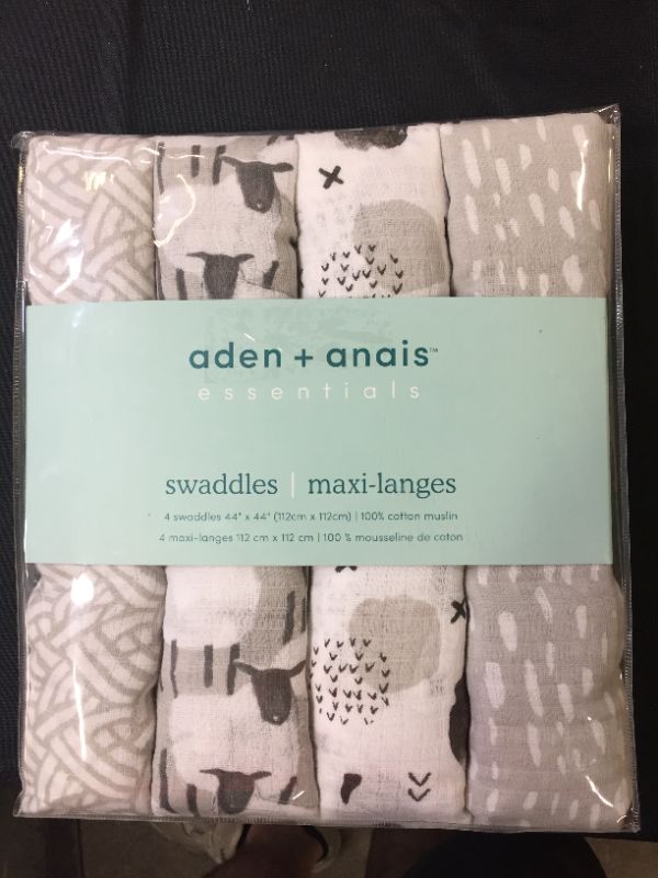 Photo 2 of Aden + Anais Essentials Aden Muslin Swaddles Pasture 4-pack