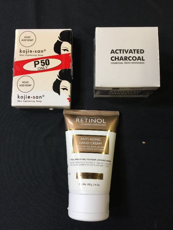 Photo 1 of Body wellness pack, charcoal teeth whitener, skin lightening soap, and anti-aging cream