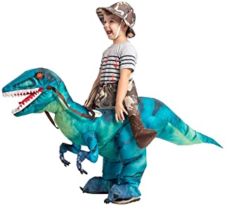 Photo 1 of Inflatable Costume for Kids, Halloween Costumes Boys Girls Green Dinosaur Rider, Blow Up Costume Unisex Godzilla Toy