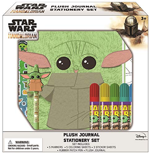 Photo 1 of Innovative Designs Star Wars Baby Yoda Mandalorian Plush Yoda Journal Set with Coloring Sheets, Pen, & Stickers