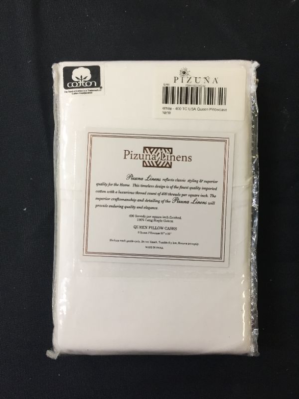 Photo 2 of Pizuna 400 Thread Count Cotton 2 Piece Pillow Cases (White - Queen)