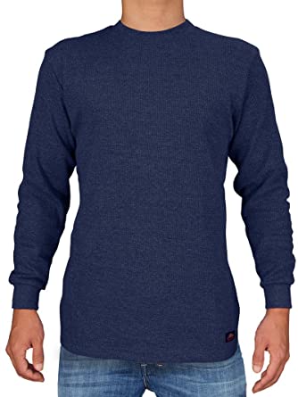 Photo 1 of Men s Heavy Weight Waffle Pattern Thermal Shirt Navy X-Large