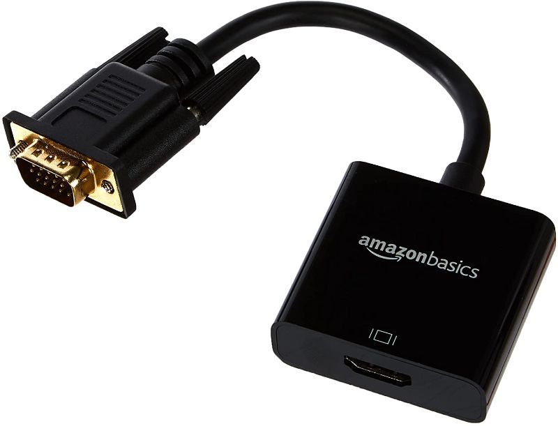 Photo 1 of Amazon Basics Gold-Plated HDMI (Female) to VGA (Male) Adapter with 3.5mm Audio Port (Only from HDMI to VGA)