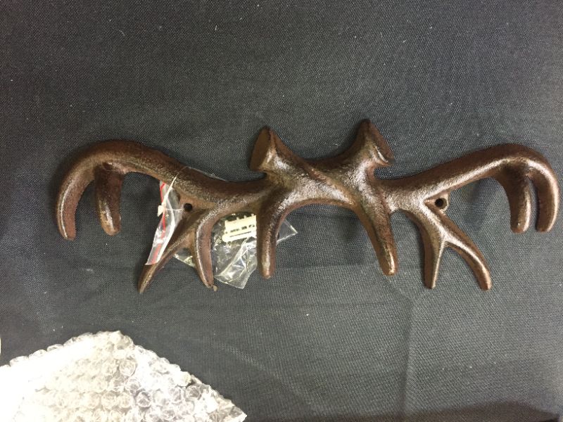 Photo 2 of Comfify Vintage Cast Iron Deer Antlers Wall Hooks by Antique Finish Metal Clothes Hanger Rack W/Hooks