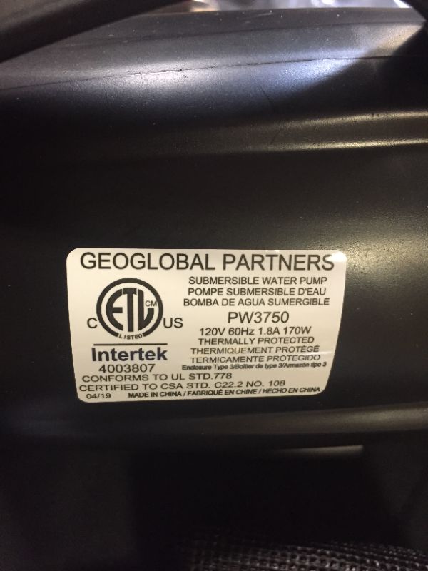 Photo 1 of 3600 GPH Waterfall Pump