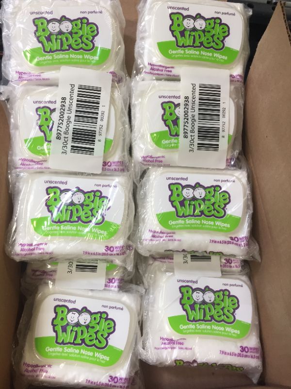 Photo 1 of Boogie Wipes Gentle Wet Wipes for Baby and Kids, Face, Hand, Body & Nose, HSA/FSA Eligible, Made with Vitamin E, Aloe, Chamomile and Natural Saline, Unscented, 30 Count, Pack of 12