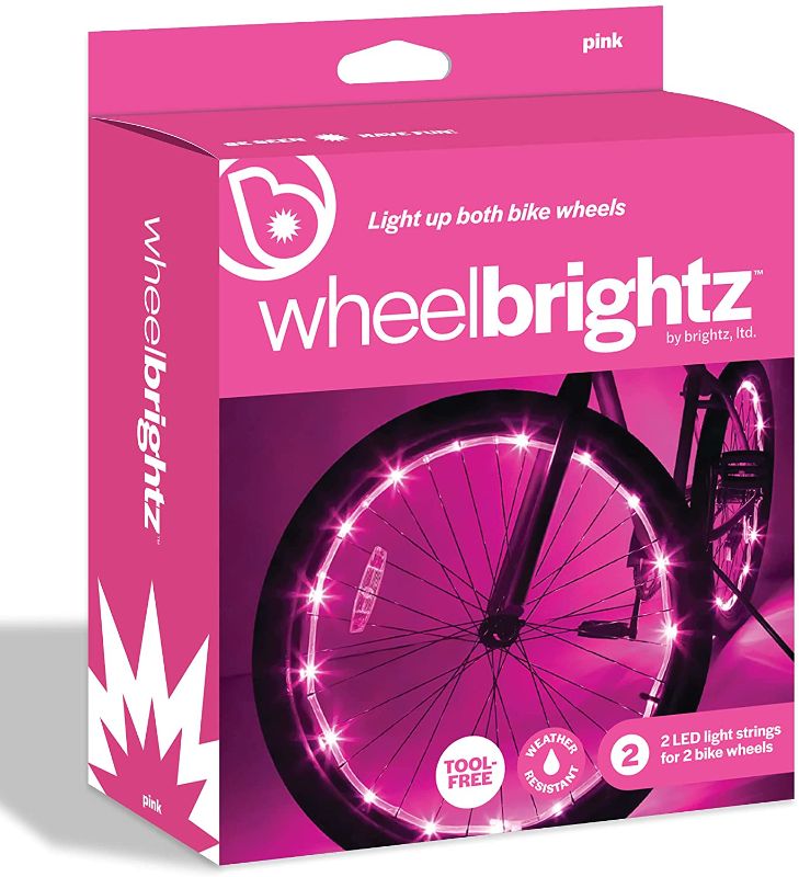 Photo 1 of Brightz WheelBrightz LED Bike Wheel Lights – Pack of 2 Tire Lights – Bright Colorful Bicycle Light Decoration Accessories – Bike Wheel Lights Front and Back for Riding at Night – Fun for Kids & Adults
