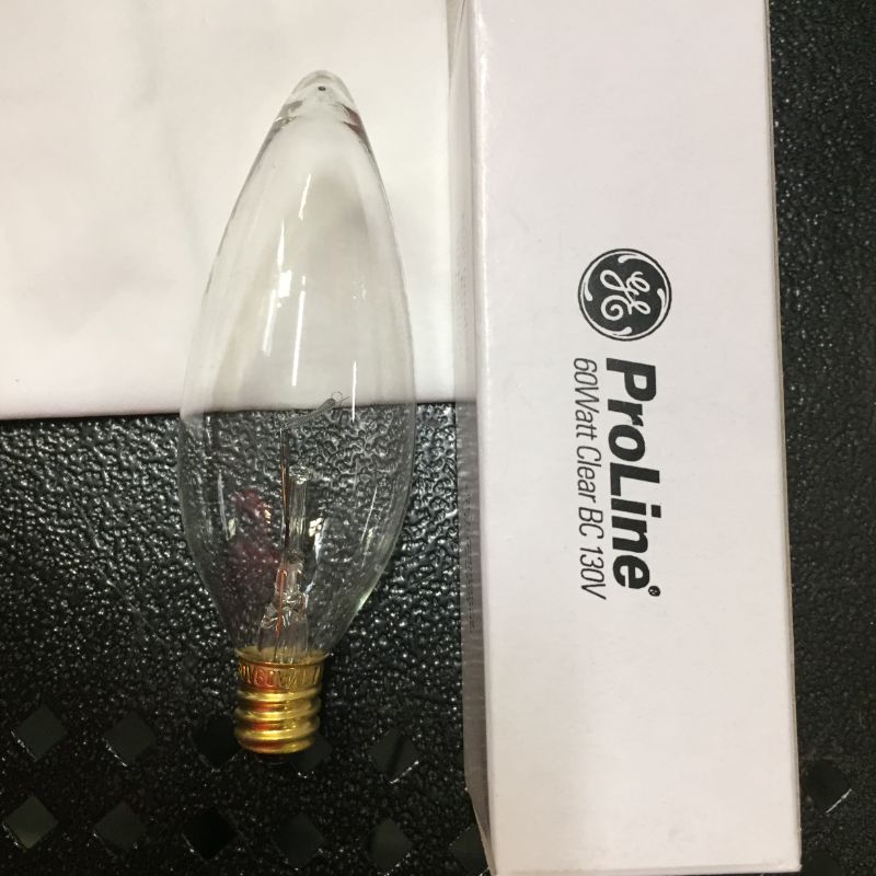 Photo 3 of GE Lighting 24779 60-watt 650-Lumen Blunt Tip Light Bulb with Candelabra Base, Crystal Clear, 12-Pack
