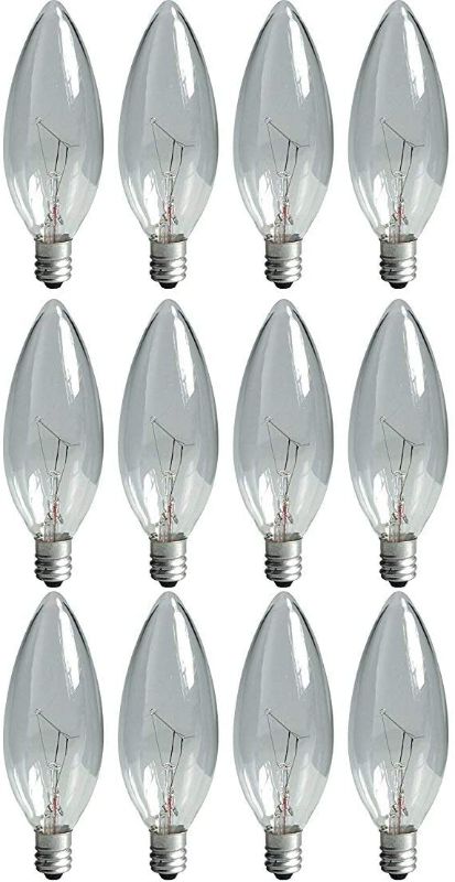 Photo 1 of GE Lighting 24779 60-watt 650-Lumen Blunt Tip Light Bulb with Candelabra Base, Crystal Clear, 12-Pack
