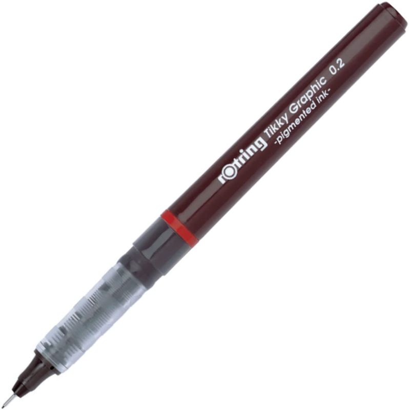 Photo 1 of rOtring Tikky Fine Liner Fiber Tip Graphic Pen, 0.2 mm, Black Ink (1904752) 12 Pack
