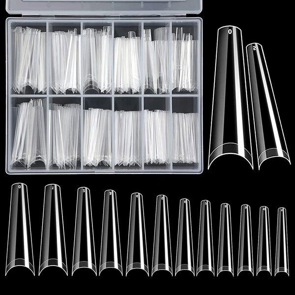 Photo 1 of 
Extra Long Coffin Nail Tips, 240pcs XXL Long Half Cover Ballerina Coffin False Nail Tip, Clear Acrylic Fake Nails with Case for Nail Salons and .