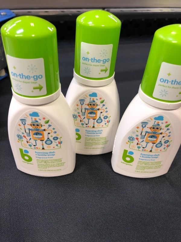 Photo 2 of Babyganics Foaming Dish & Bottle Soap for Travel, Fragrance Free, Packaging May Vary, 3.38 Fl Oz (Pack of 3)