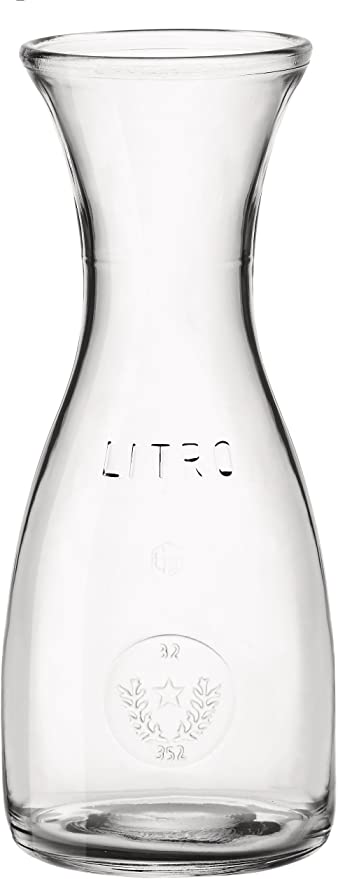 Photo 1 of Bormioli Rocco Misura PZ Wine Carafe – Wide Mouth Clear Glass Carafe Pitcher For Water, Juice, Milk, Coffee, Iced Tea – Elegant Bistro Style Carafe Decanter With Authenticity Stamp – Made In Italy