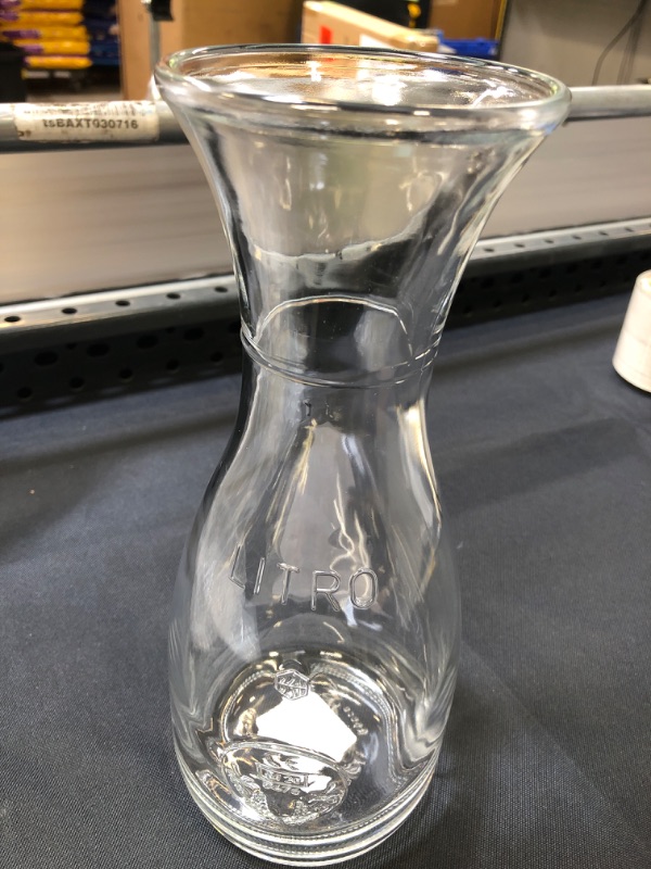 Photo 1 of Bormioli Rocco Misura PZ Wine Carafe – Wide Mouth Clear Glass Carafe Pitcher For Water, Juice, Milk, Coffee, Iced Tea – Elegant Bistro Style Carafe Decanter With Authenticity Stamp – Made In Italy