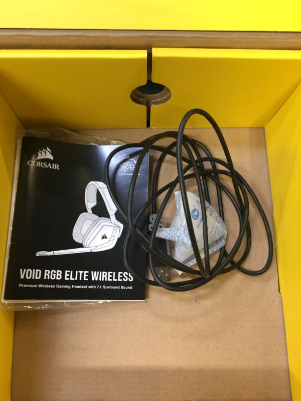 Photo 5 of Corsair VOID RGB Elite Wireless Premium Gaming Headset with 7.1 Surround Sound - Discord Certified - Works with PC, PS5 and PS4 - White (CA-9011202-NA)

