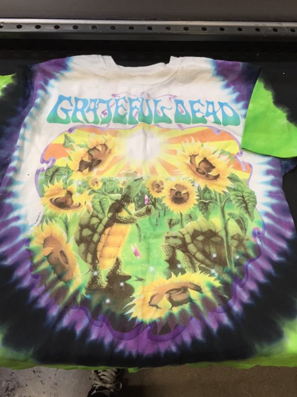 Photo 1 of  UNISEX TIE DYE SHIRT PURPLE/ GREEN SIZE LARGE 