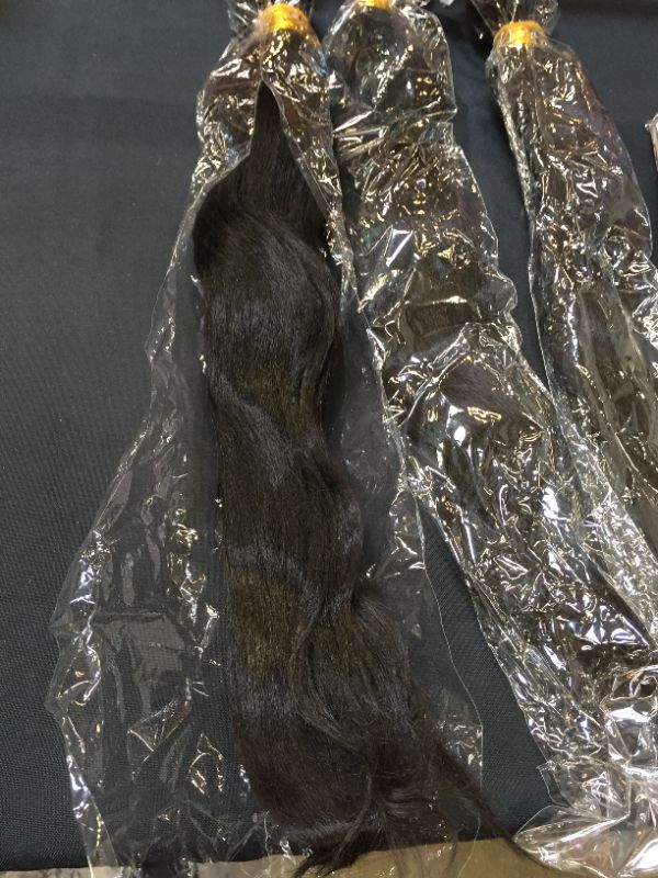 Photo 2 of 3 bundles of 20 inch black wavy synthetic hair and wig cap 