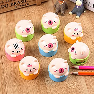 Photo 1 of acmer Cute Cartoon Animal Bear two-holes Sharpener School gift prize for children – Great Quality, pack of 8
