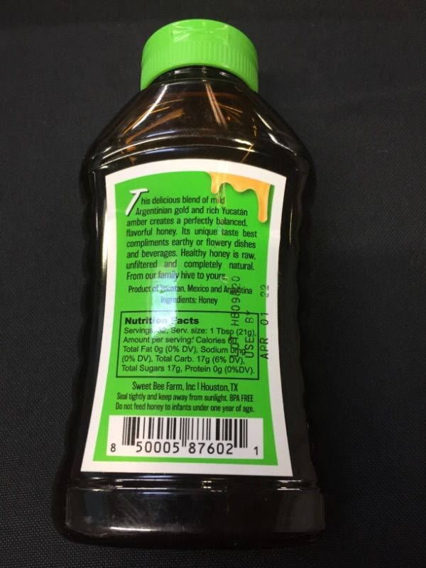 Photo 4 of 16 oz Humming Bee USDA Certified Organic Honey - Gluten Free, Kosher, US Grade A, Pure Raw and Unfiltered Natural Yucatán Mayan Squeeze Bottle Honey Exp: Apr 2022