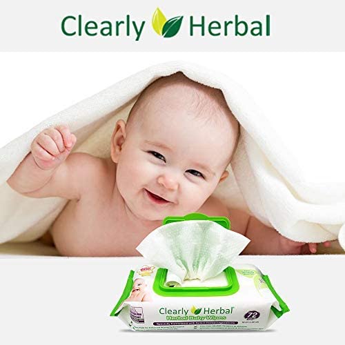 Photo 1 of Clearly Herbal Natural Baby Wipes, made with Essential Oils and Natural Herbal Extracts, Amazon's Choice, Bundle Pack 288 Plant Based Wipes (4 Packs x 72 Count)