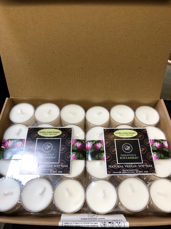 Photo 2 of 0rganic CocoSoy Unscented Tealight Candles Natural Coconut Soy Wax Botanical Candles 6 Hrs Long Burning for Relaxing and Aromatherapy, Bulk Candles Package of 48 Premium Clear Cup Tea Candles