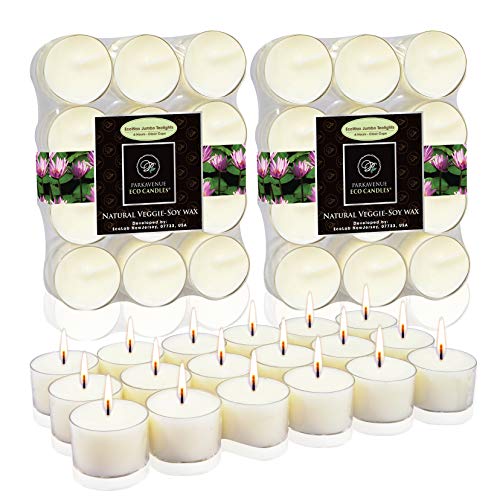 Photo 1 of 0rganic CocoSoy Unscented Tealight Candles Natural Coconut Soy Wax Botanical Candles 6 Hrs Long Burning for Relaxing and Aromatherapy, Bulk Candles Package of 48 Premium Clear Cup Tea Candles