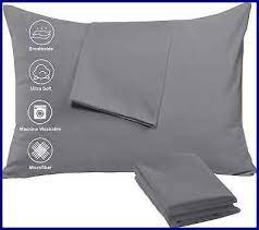 Photo 1 of 4 Pack Pillow Cases Protectors Zip Standard 20x26 Standard, Dark Grey 