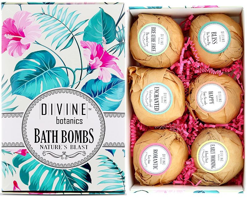 Photo 1 of 6 XL USA Made Essential Oils Lush Bath Bombs Set - Organic Coconut Oil and Shea Butter - Mothers Day Gifts for Women - Bath Fizzies - Best Gift Ideas and Bath Bomb Gift Sets - Use with Bath Bubbles
