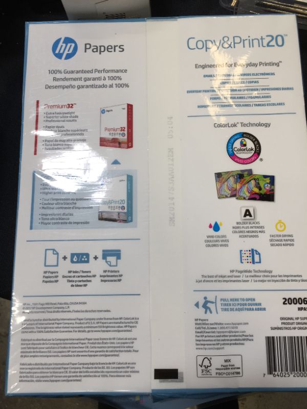 Photo 3 of HP Printer Paper, Copy & Print 20lb, 8.5x11, 1 Ream, 500 Sheets