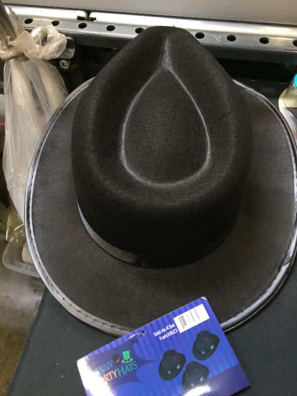 Photo 1 of Funny Party Hats Black Gangster Hat - Black Fedora Hats - Costume Hats - Costume Accessories
