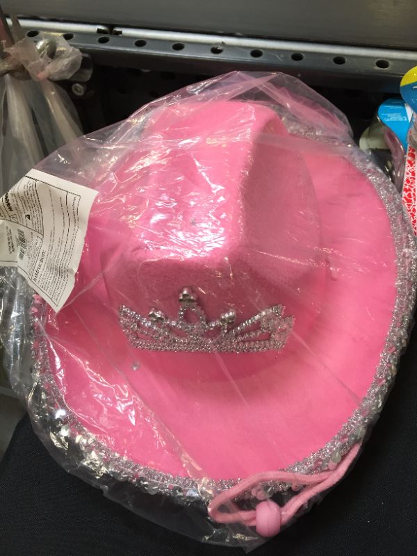 Photo 1 of GIFTEXPRESS CHILD LED Blinking Pink Tiara Cowgirl hat Cowboy Hat - CHILD SIZE
