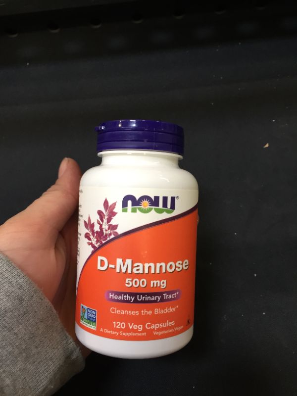 Photo 2 of 
NOW Supplements, D-Mannose 500 mg, Non-GMO Project Verified, Healthy Urinary Tract*, 120 Veg Capsules
exp 06/2024 (factory sealed
